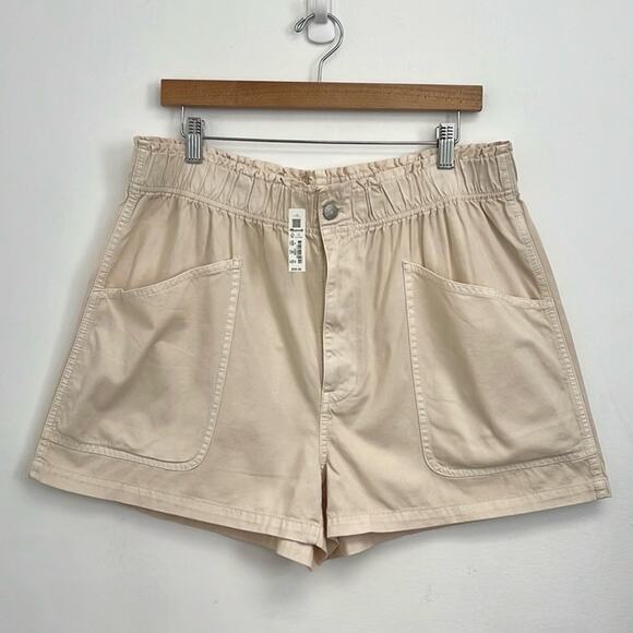 Madewell Pull-on Paperbag Utility Shorts: Garment-Dyed  Vintage Linen - Size 31 - Picture 13 of 14